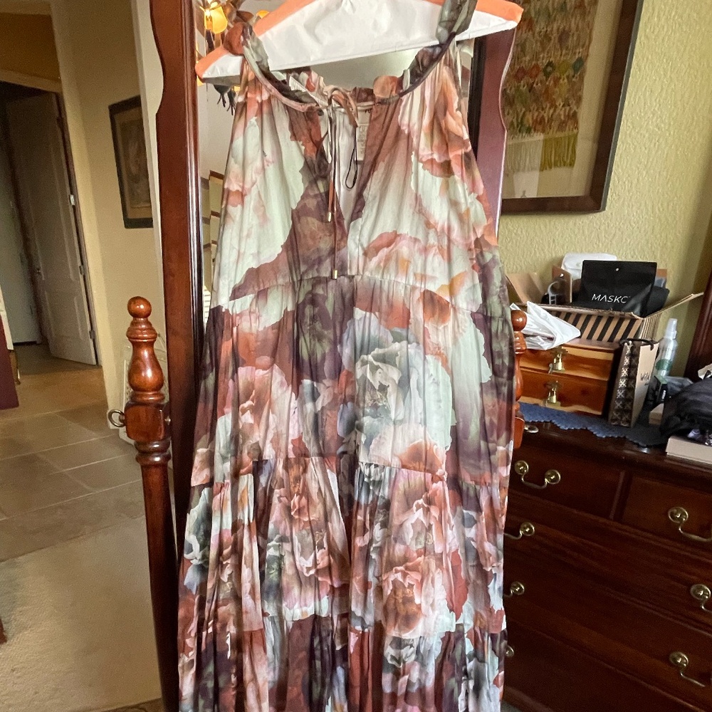 Fuzzi, cotton, maxi dress, size 44 (US 10-12)